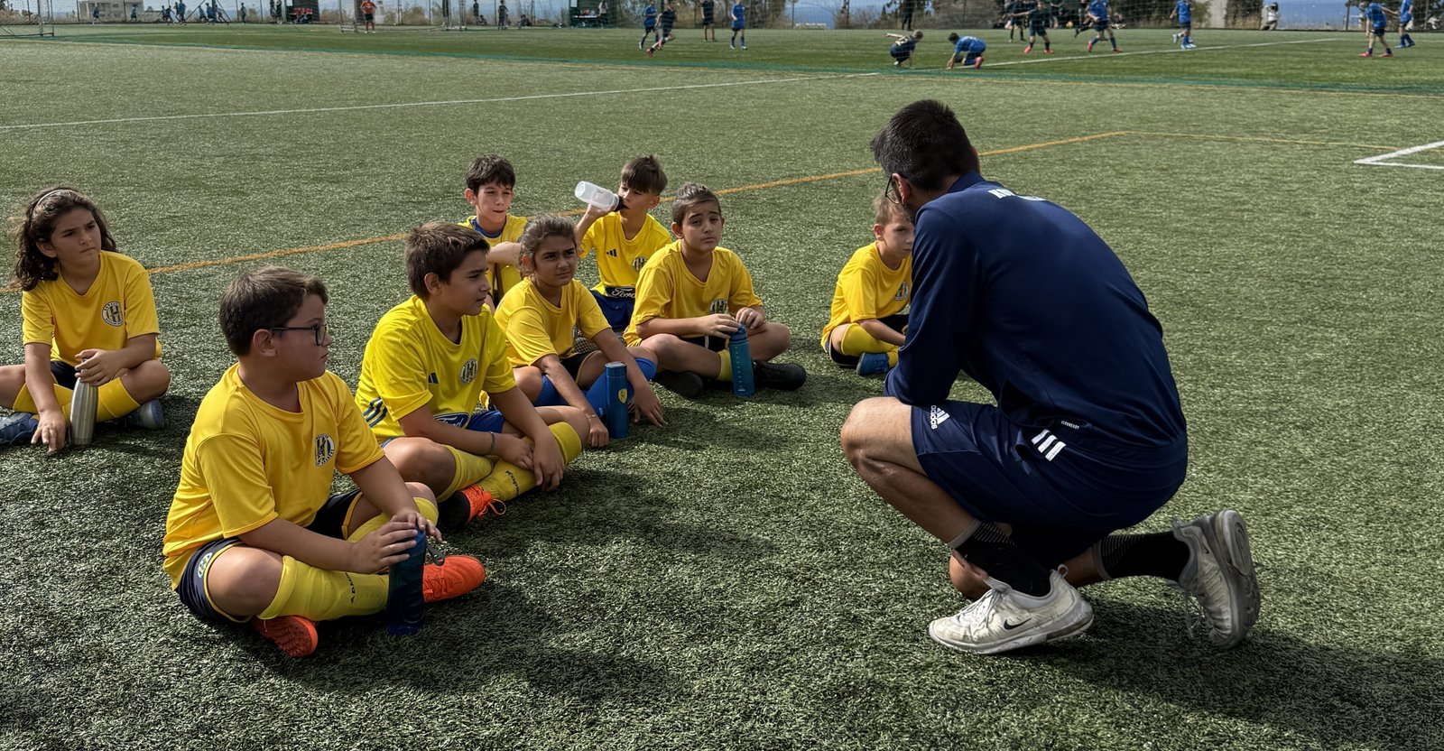 kids playing football